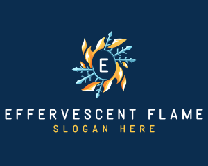 Flame Snowflake Temperature logo design