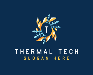 Flame Snowflake Temperature logo design