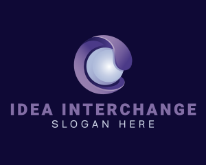 3d Tech Pearl Sphere logo design