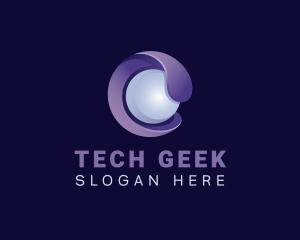 3d Tech Pearl Sphere logo design