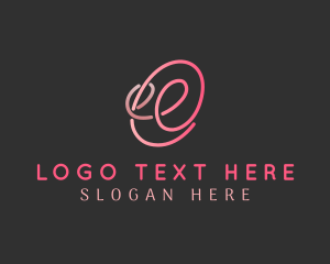 Pink Business Letter E logo