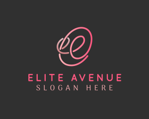 Pink Business Letter E logo design