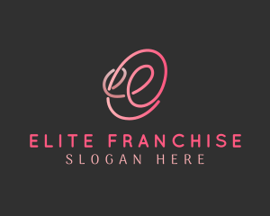 Pink Business Letter E logo design