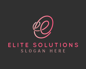 Pink Business Letter E logo design