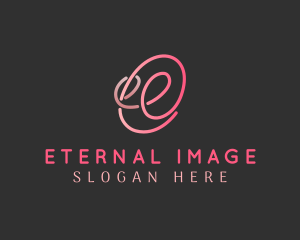 Pink Business Letter E logo design