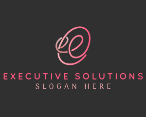 Pink Business Letter E logo design