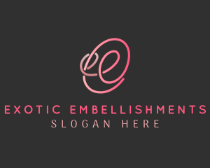 Pink Business Letter E logo design