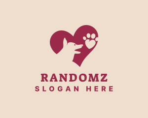 Canine Dog Paw Heart logo