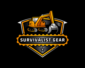 Construction Excavator Digger logo design