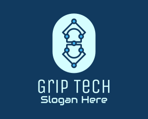 Blue Tech Pill logo design