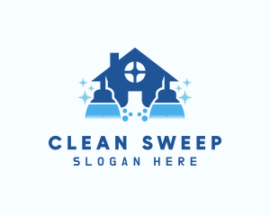 House Cleaning Broom logo design