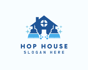 House Cleaning Broom logo design