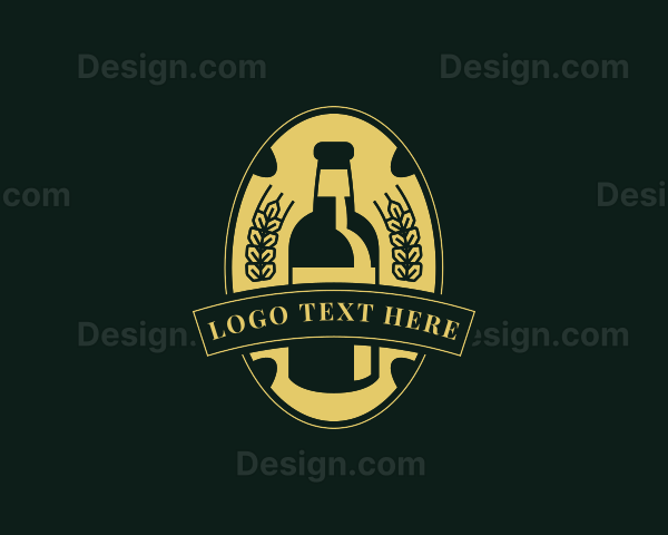 Beer Bottle Brewery Logo