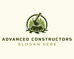 Lumber Axe Woodworking logo design