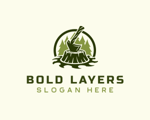 Lumber Axe Woodworking logo design