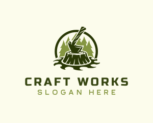 Lumber Axe Woodworking logo design