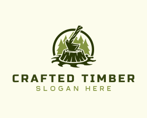 Lumber Axe Woodworking logo design