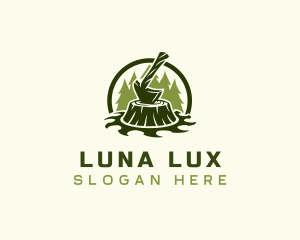 Lumber Axe Woodworking logo design