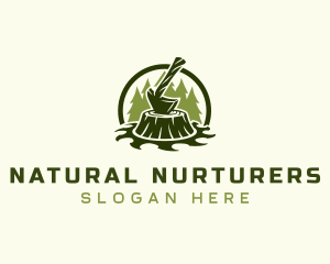 Lumber Axe Woodworking logo design