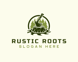 Lumber Axe Woodworking logo design