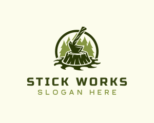 Lumber Axe Woodworking logo design