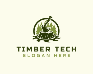 Lumber Axe Woodworking logo design