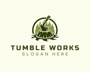 Lumber Axe Woodworking logo design