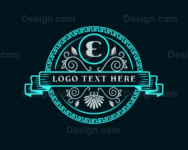 Greek Epsilon Symbol Ornament Logo