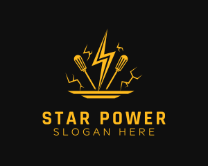 Lightning Screwdriver Tool logo design