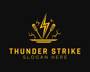 Lightning Screwdriver Tool logo design