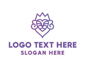 Lion Heart Crown logo design