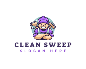 House Disinfect Guy logo design