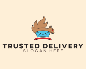 Squirrel Envelope Mail logo design