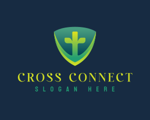 Medical Cross Shield logo design