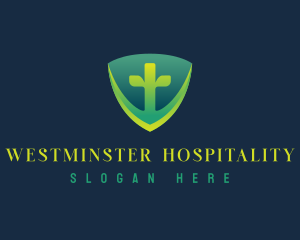 Medical Cross Shield logo design