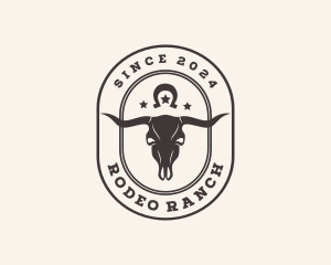 Western Skull Horn Ranch logo design