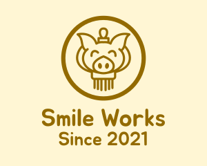 Smiling Pig Lantern logo design