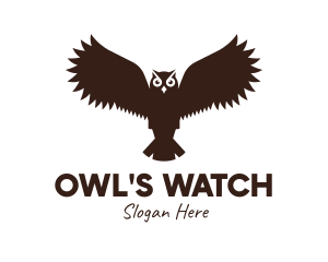 Brown Flying Owl logo design