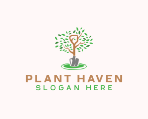 Gardening Plant Shovel logo design