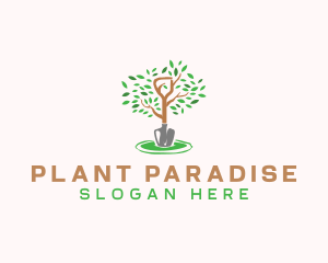 Gardening Plant Shovel logo design