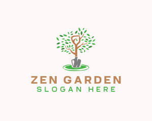 Gardening Plant Shovel logo design