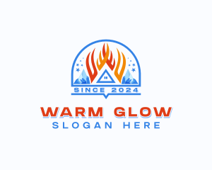 Fire Ice HVAC logo design