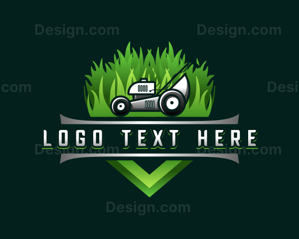 Grass Lawn Mower Logo