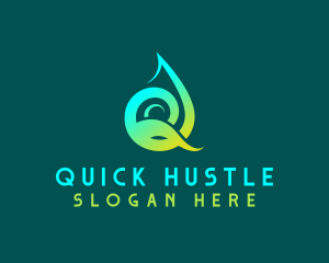 Aqua Drop Letter Q  logo design