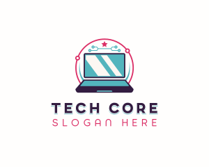 Tech Network Laptop logo design