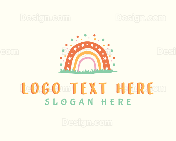 Boho Rainbow Daycare Logo