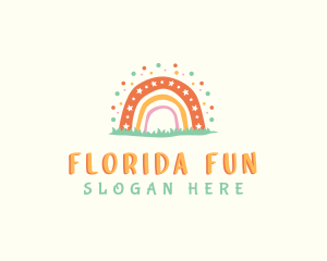 Boho Rainbow Daycare logo design