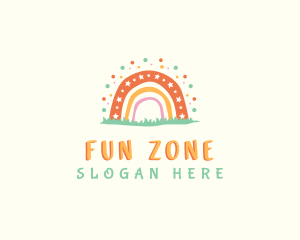 Boho Rainbow Daycare logo design