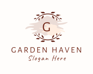 Natural Garden Wreath logo design