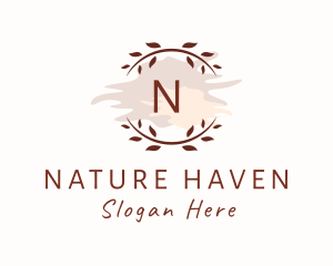 Natural Garden Wreath logo design